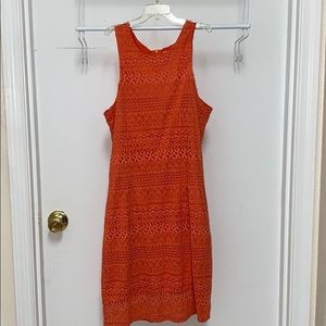 Orange bodycon summer dress